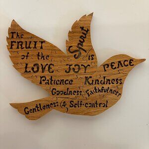Fruit Of the Spirit Dove-Shaped Wooden Puzzle Love Joy Peace Galatians Scripture